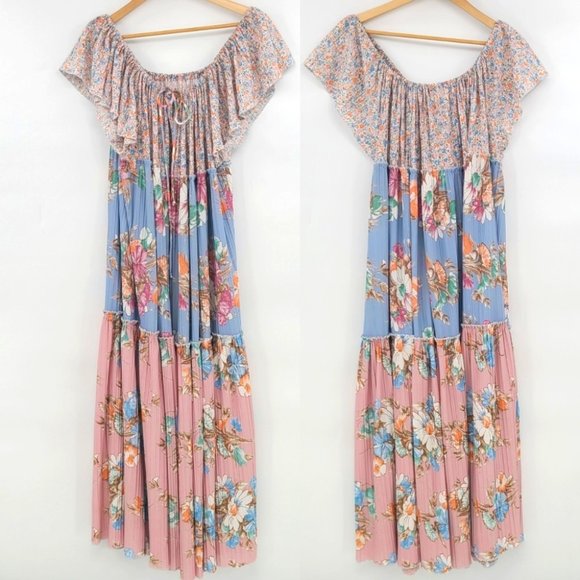 Vintage Gordon L Clarke Floral Tier Maxi Dress - Picture 3 of 8